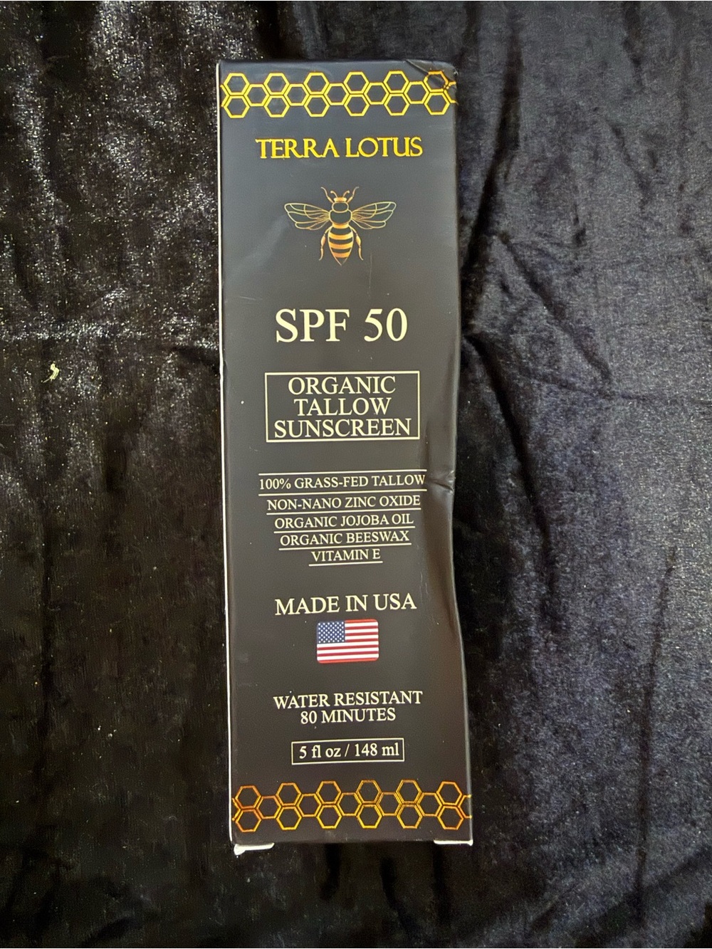 Terra Lotus SPF 50 Organic Tallow Sunscreen with vit E- water resistant 80 min